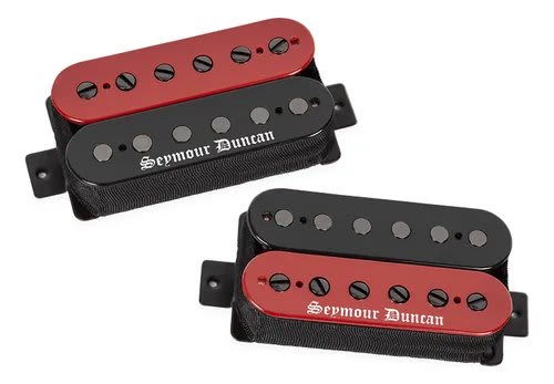 Seymour Duncan (11102-92-RB Black Winter) High Output Passive HB Trembucker Bridge Set (Red/Black Zebra)