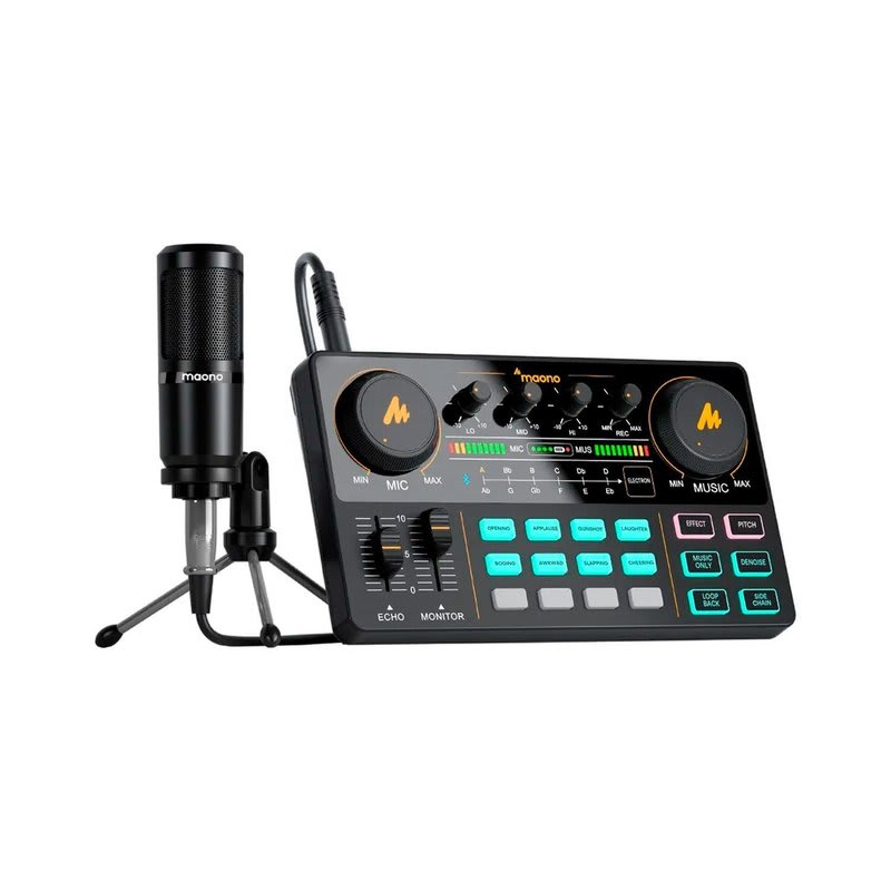 MAONO (AU-AM200) Podcast Studio - Audio Mixer - Tarjeta de Sonido - Entradas Mic/Telefono