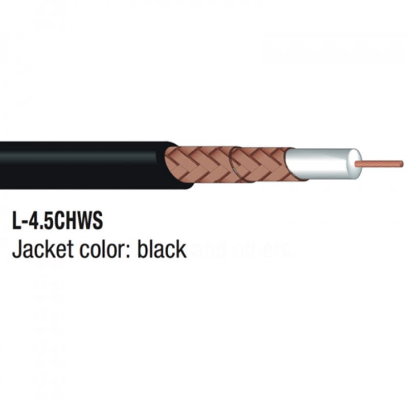 CANARE (L-4.5CHWS 300M BLACK) CABLE COAXIAL FLEXIBLE PARA VIDEO DIGITAL 75 OHM BAJA PERDIDA 12G-SDI 20 AWG. 300M NEGRO