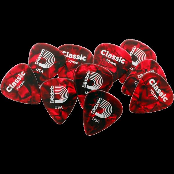 DADDARIO (1CRP4-10) 1CRP4-10 PACK 10 UÑETAS MEDIUM DISEÑO PERLADO ROJO