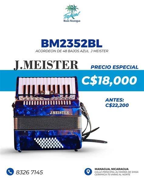 TROPICAL (BM2352RD) BM2352RD ACORDEON J.MEISTER 48 BAJOS ROJO