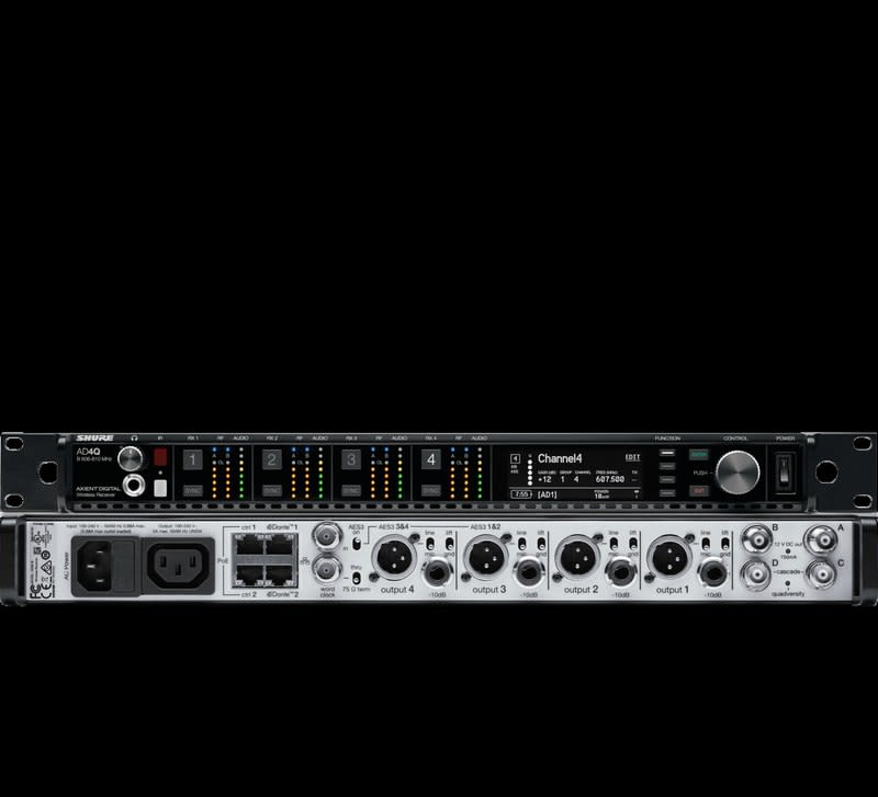 SHURE (AD4QUS=-A) RECEPTOR AD4QUS=-A RECEPTOR DIGITAL DE CUATRO CANALES EN BANDA A (470-636 MHZ)