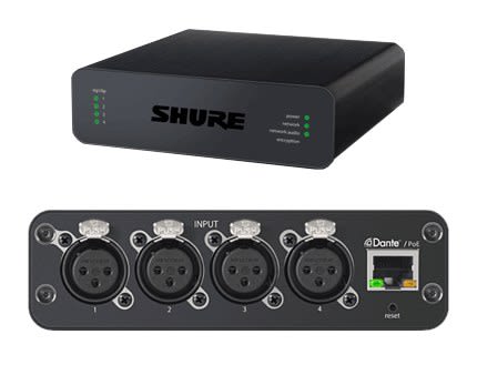SHURE (ANI4IN-XLR) ACCESORIO ANI4IN-XLR CH INTERFAZ DE AUDIO EN RED CON CUATRO ENTRDAS XLR CH