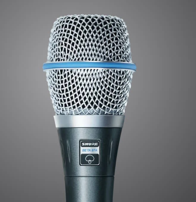SHURE (BETA 87A) MICROFONO DE CONDENSADOR VOCAL CON REALCE EN SONIDO MEDIO AGUDOS