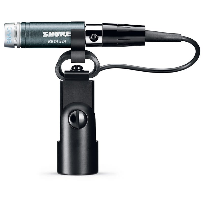 SHURE (BETA 98AD/C) MICROFONO PARA INSTRUMENTO CON PRE AMPLIFICADOR Y SOPORTE PARA TAMBORES DE BATERIA