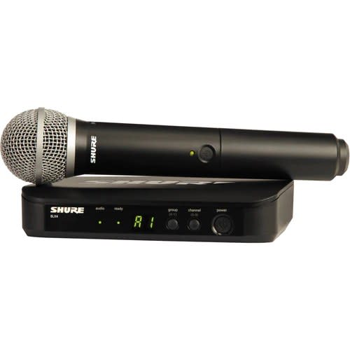 SHURE (BLX24/PG58-M15) RECEPTOR BLX24/PG58-M15 TRANSMISOR RECEPTOR CON MICROFONO PGA58 EN BANDA M15