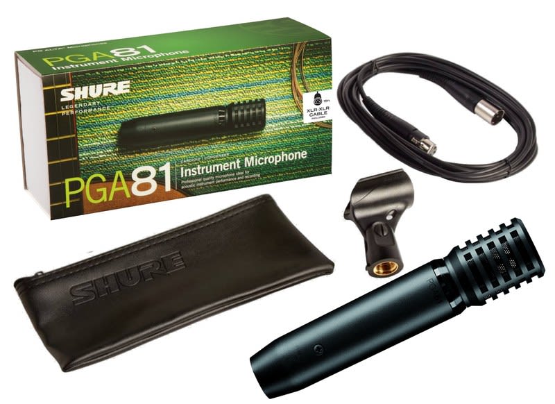 SHURE (PGA81-XLR) CABLE PGA81-XLR MICROFONO DE CONDENSADOR CARDIOIDE PARA INSTRUMENTO CON CABLE XLR