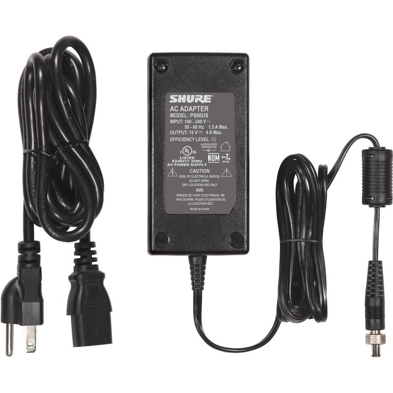 SHURE (PS60US) FUENTE PS60US FUENTE DE PODER DE 15V Y 4 A MAX. US