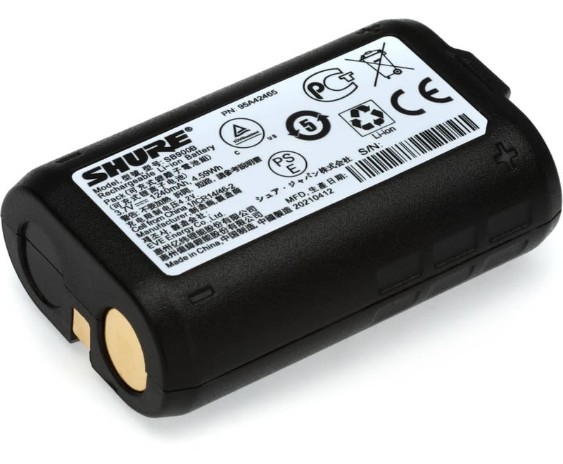 SHURE (SB900B) BATERÍA SB900B BATERIA RECARGABLE PARA USAR CON EL CARGADOR SBC800
