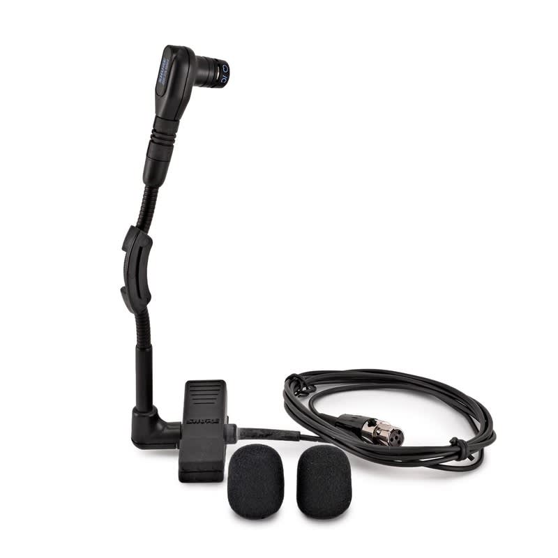 SHURE (WB98H/C) TRANSMISOR WB98H/C MICROFONO PARA INSTRUMENTO CON CUELLO GANSO Y PINZA PARA TRANSMISOR DE CUER