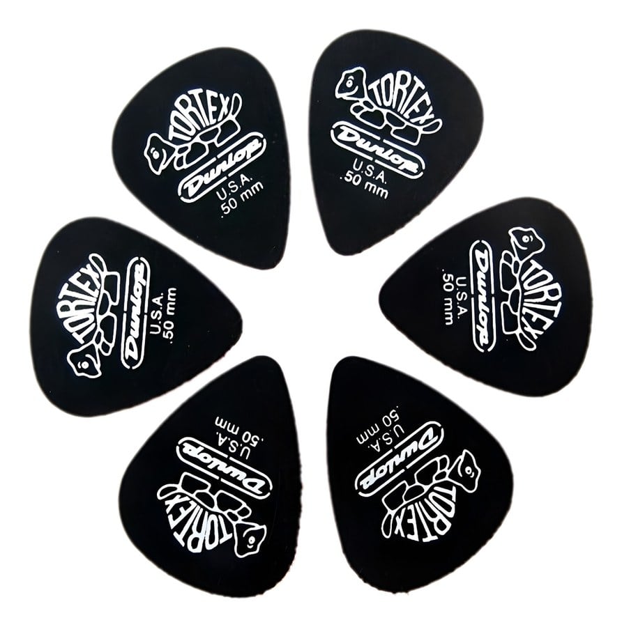 Uñetas Jim Dunlop Tortex Black Gold 488r 0.50 Bolsa X72u