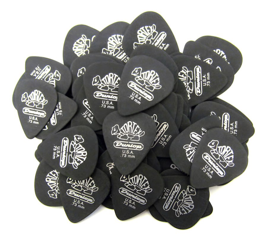 Set De 72 Uñetas Jim Dunlop Tortex Black Gold 488r 0.60
