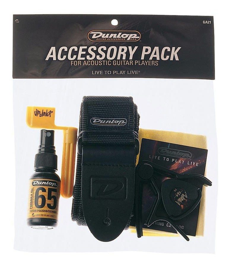 Kit Dunlop Straplock + Uñetas + Limpiador + Paño Ga21