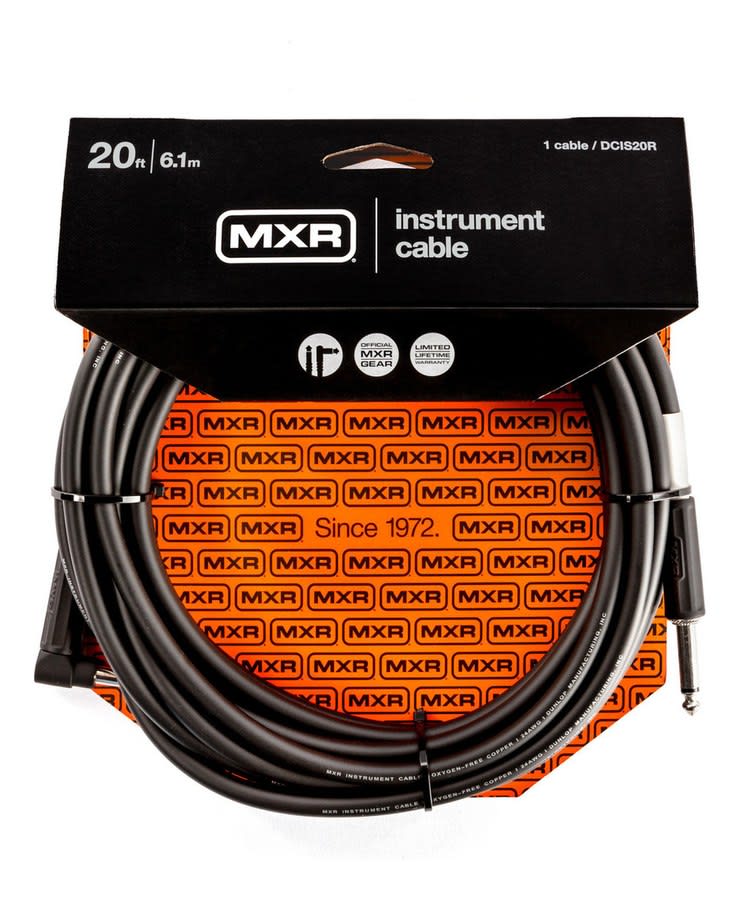 Cable Guitarra Mxr Dcis20r Angulo 6 Mts Standart Series Color Negro