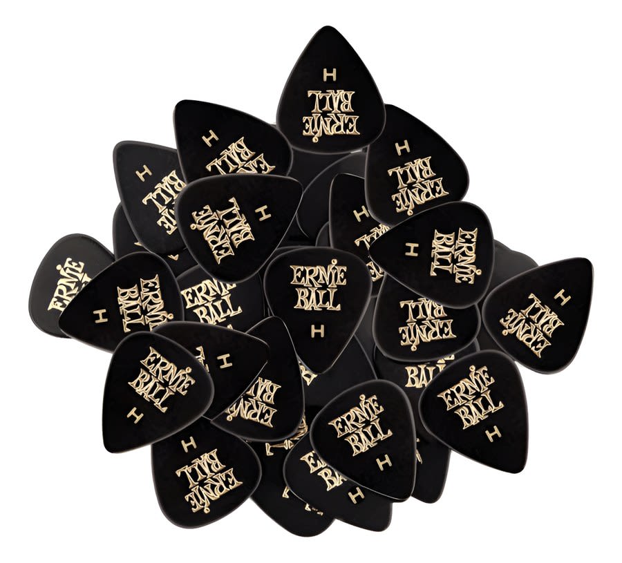 Ernie Ball P09124 Heavy Black Cellulose Picks Bolsa 144 Unid
