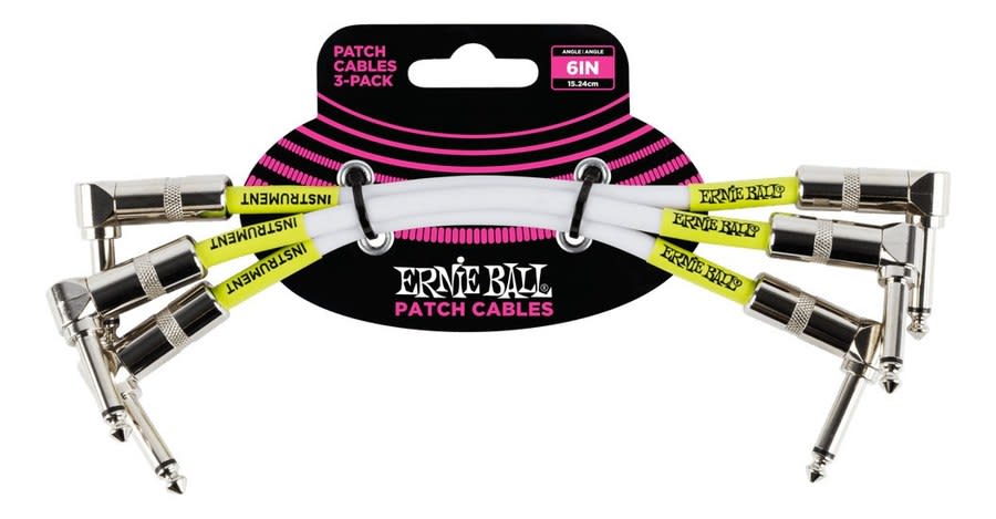 Ernie Ball Pack 3 Cable Instrumento P06051 Patch 15 Cm