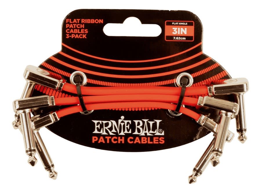 Cable Interpedal Ernie Ball 6401 Pack X3 Plano 7,5cm Rojo
