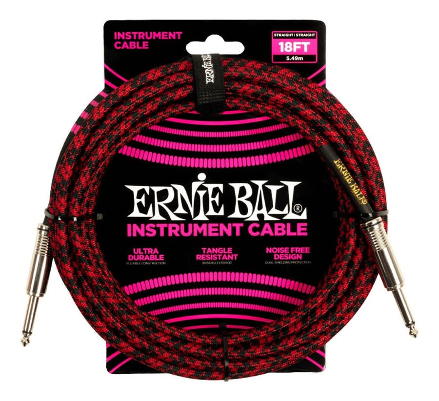 Cable P/ Instrumento 5,5 Mts Ernie Ball Red Black Ent. 6396
