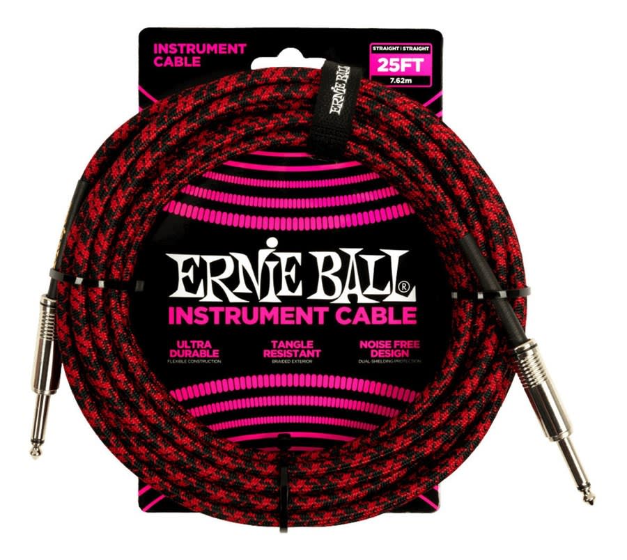 Cable Instrumento Ernie Ball 7,5 Mts Red Black Entelado 6398