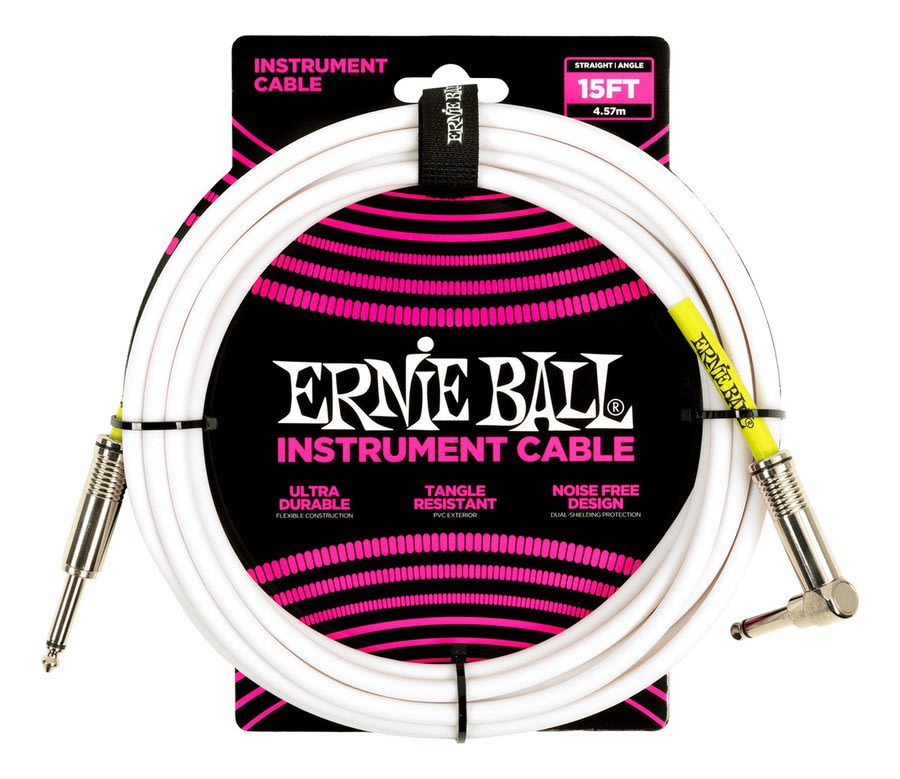 Cable Para Instrum. Ernie Ball 6400 Rect-ang 4,05 Mts Blanco