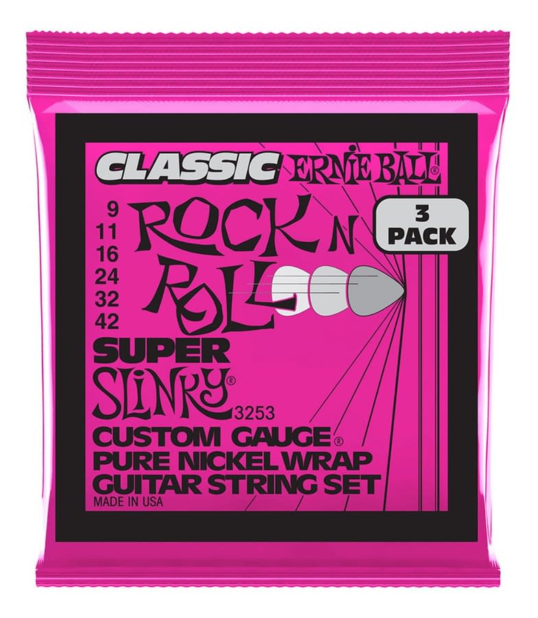 Cuerdas Guitarra Electrica Pack X3 Ernie Ball 3253.009-.042