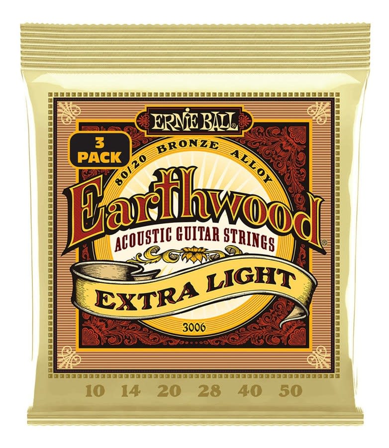 Cuerdas Guitarra Acust Pack X3 Ernie Ball 3006 Light.010