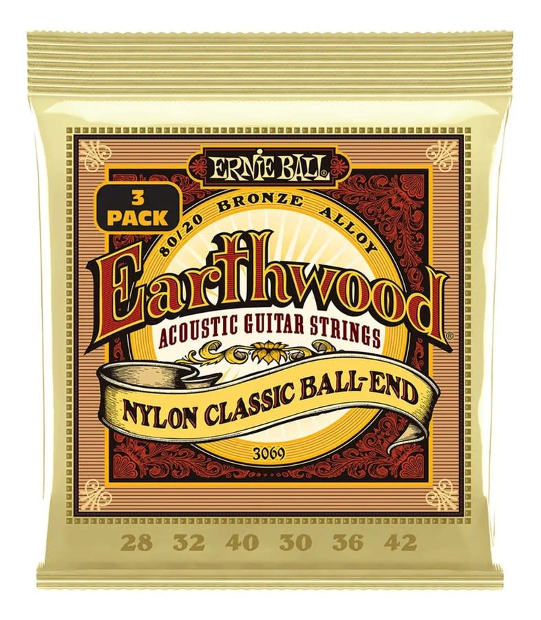 Cuerdas Guitarra Acust Pack X3 Ernie Ball 3069 Nylon 80/20