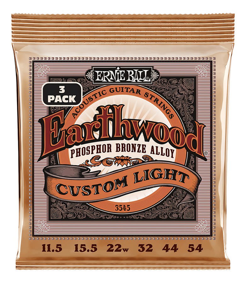 Cuerdas Guitarra Acust Pack X3 Ernie Ball 3545 Phos.011,5