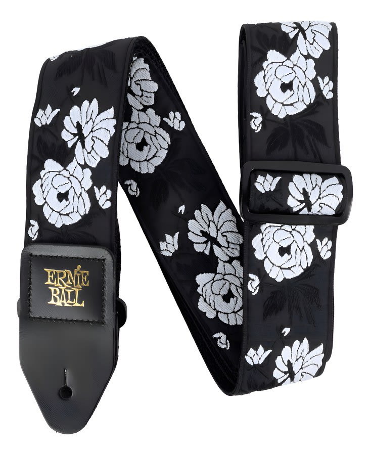 Correa Ernie Ball Classic P05357 Color Vanilla Rose Negro Floreado Flor