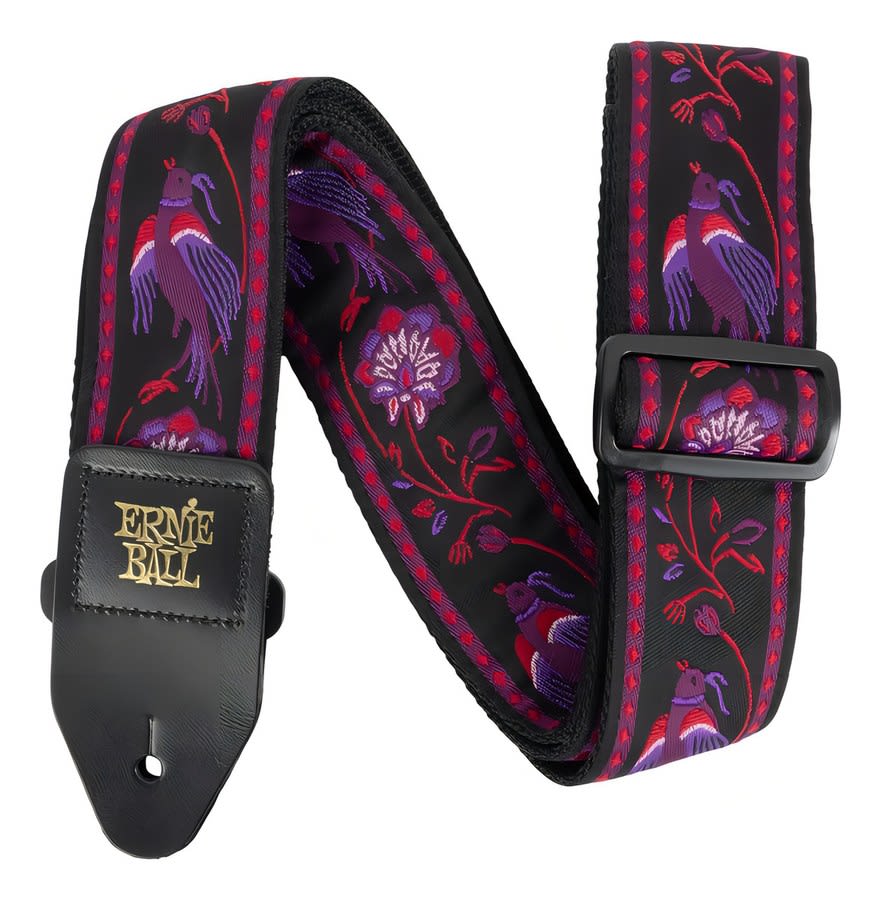 Correa Pleasant P05360 Ernie Ball Jacquard, Color Rojo Con Flores Flor
