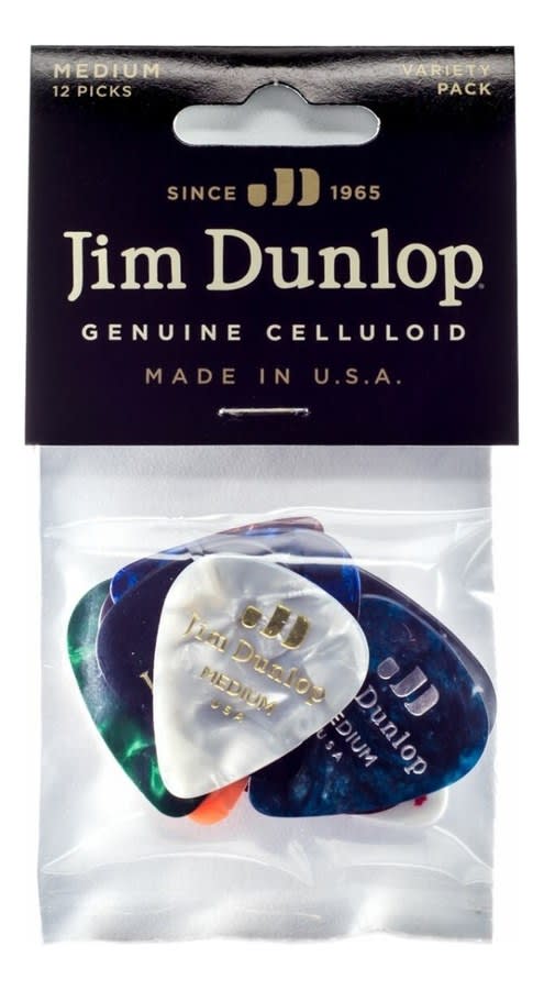 Set Uñetas Jim Dunlop Medium Pvp106 Pack X12 Color Variados Gomas De Borrar Mediano