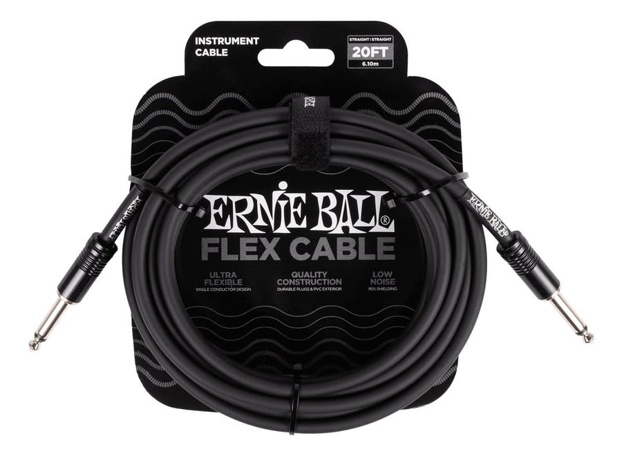 Cable Guit – Bajo Ernie Ball (6435) 6 Mt. Plug Recto – Negro