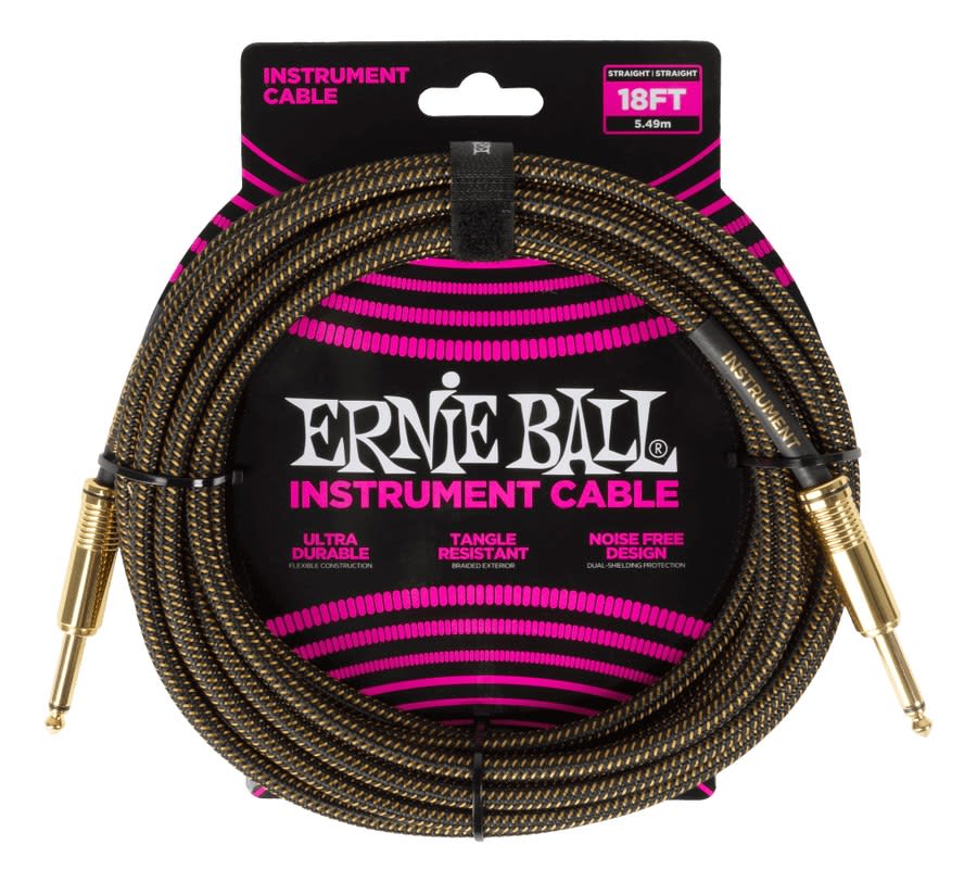 Cable Plug De 1 Jack Macho A 1 Jack Macho Ernie Ball P06432 Negro Dorado De 18ft