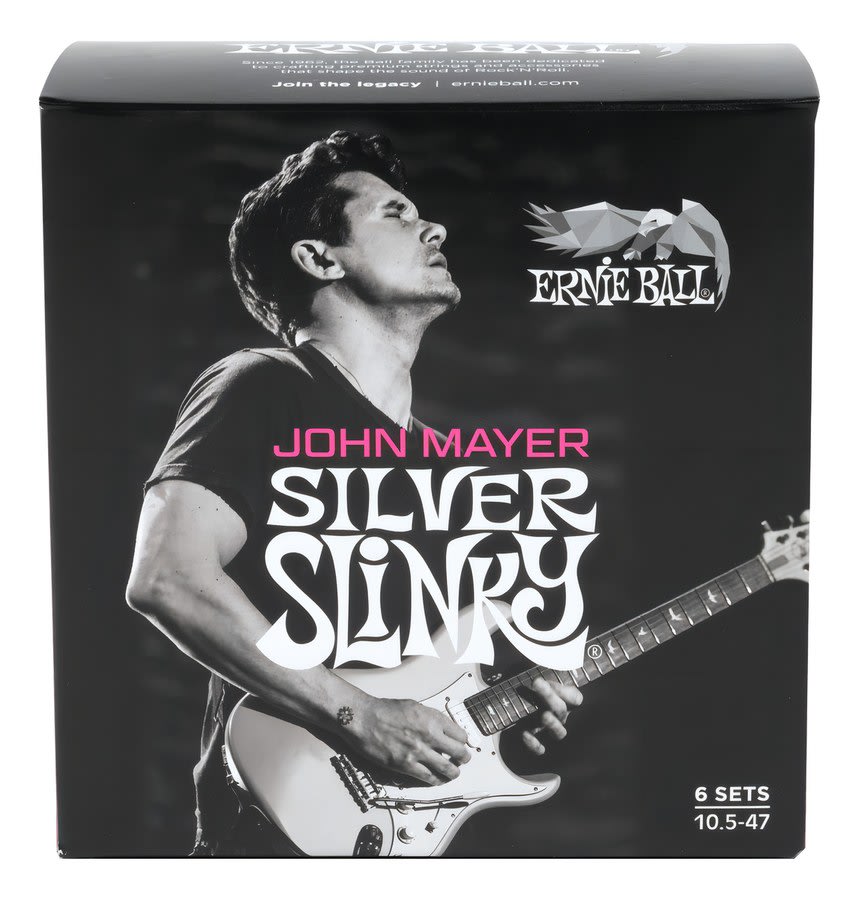 Cuerdas De Guitarra Eléctrica Ernie Ball John Mayer Silver Slinky 6-pack P03817