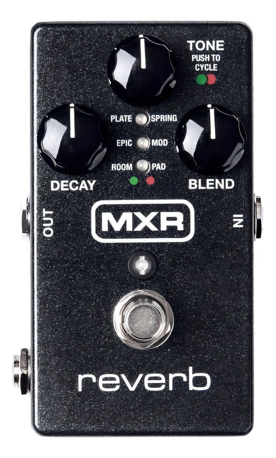 Pedal De Efecto Reverb Mxr M300 Para Guitarra Eléctrica Con 6 Estilos Negro