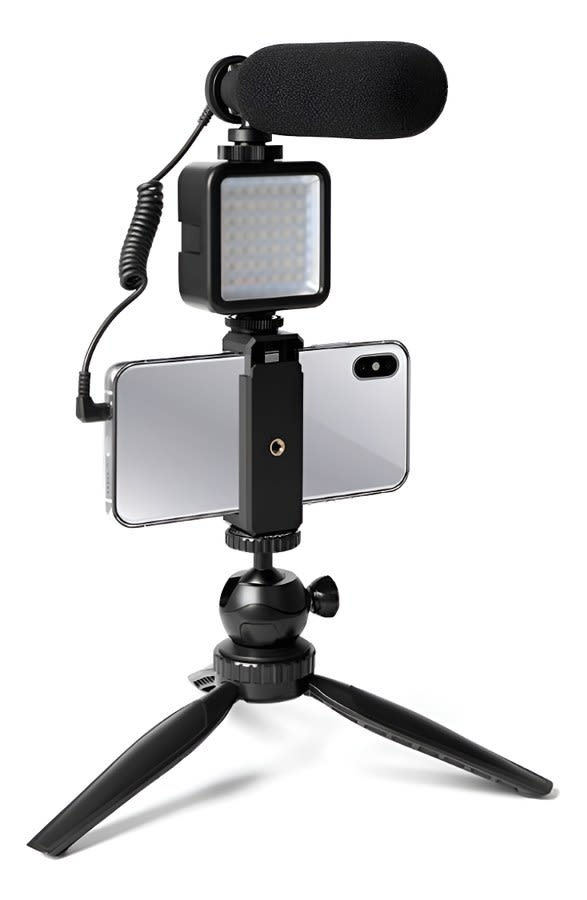Kit Microfono Soporte Y Luz Led Maono Au- Cm11pl Poadcast