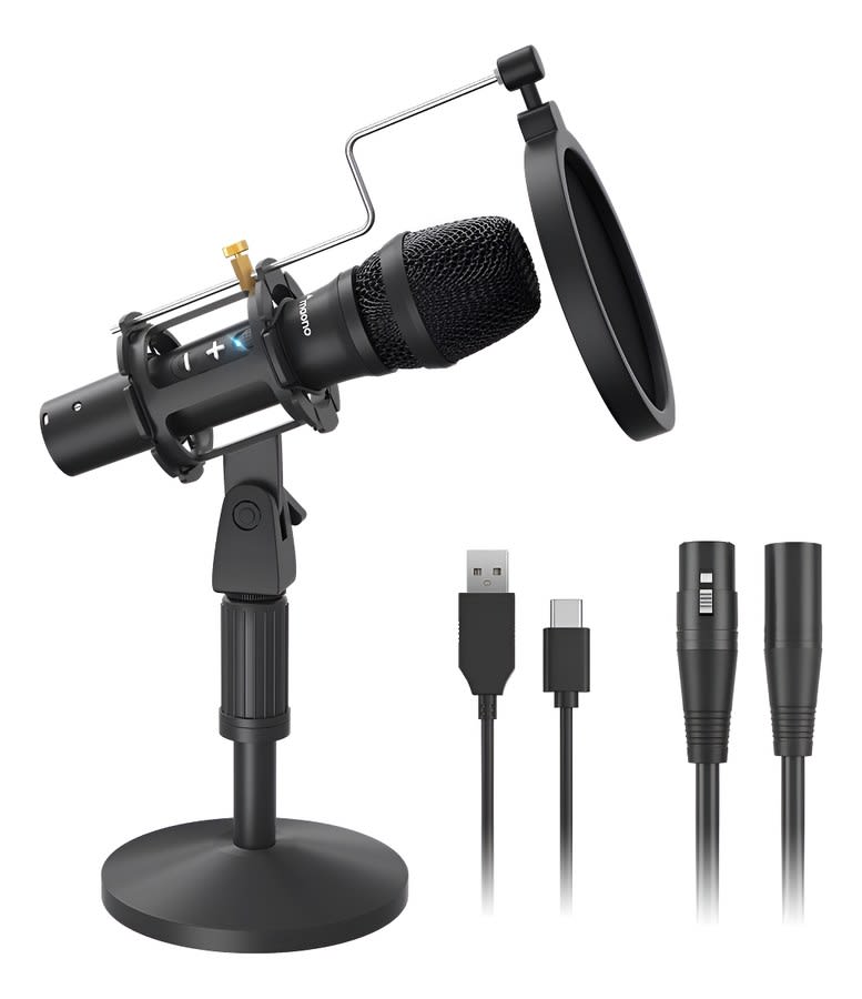 Micrófono De Mesa Maono Con Soporte Au Hd300t Dinamico Card.