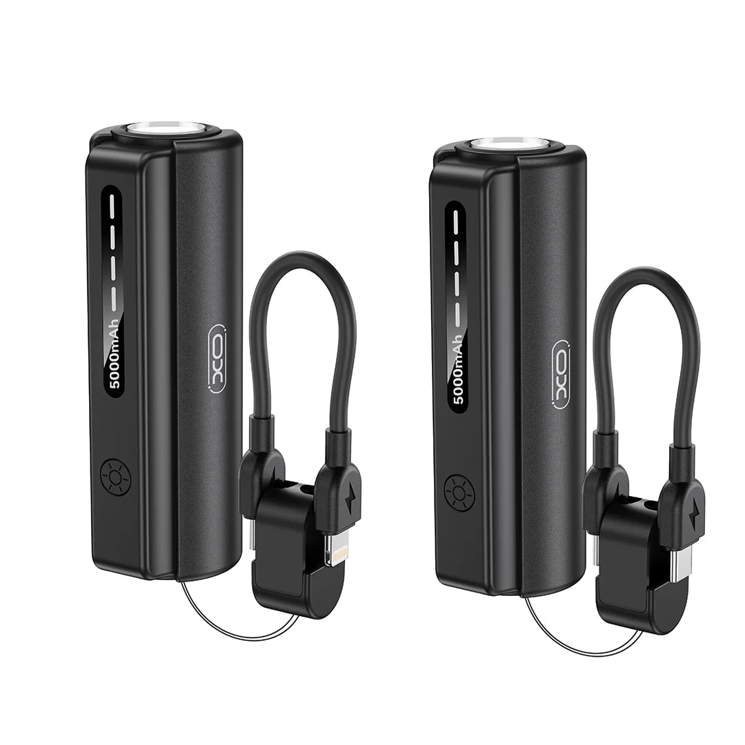 CARGADOR PORTABLE MINI CON LINTERNA XO-PR281 5000MAH CON CABLE TIPO C POWER BANK - foto 1