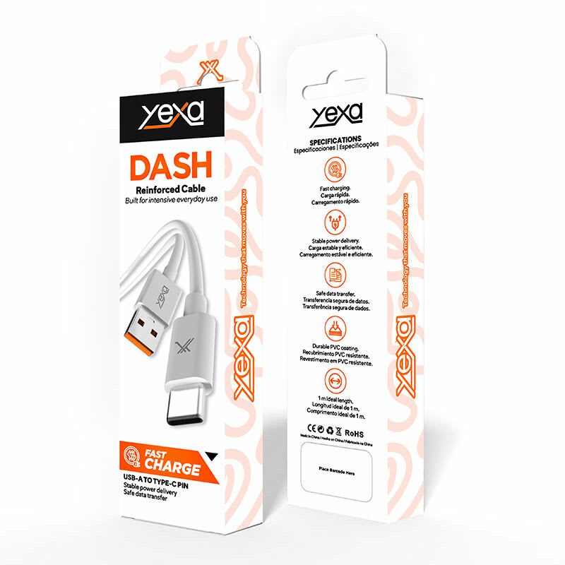 CABLE DASH TIPO USB-C MODY-00J7 - YEXA - BLANCO - foto 1