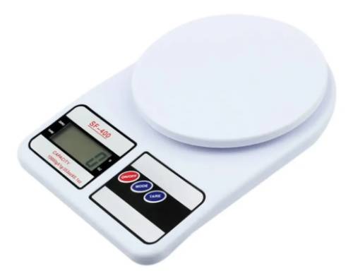 Balanza de Cocina Digital - De 1g a 10kg - A pilas (2 x AA) - Color Blanca