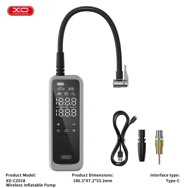 COMPRESOR DE AIRE/INFLADOR XO-CZ018 AUTO/MOTO PORTATIL 5000MAH
