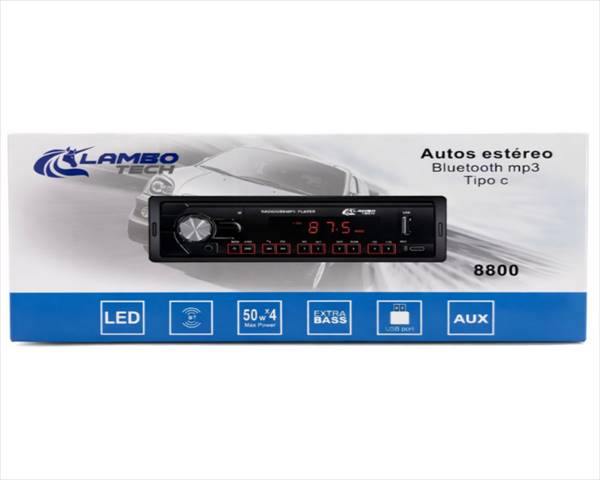 AUTO ESTEREO FIJO LAMBO TECH 8800 BLUETOOTH MP3 TIPO C (oportunidad)