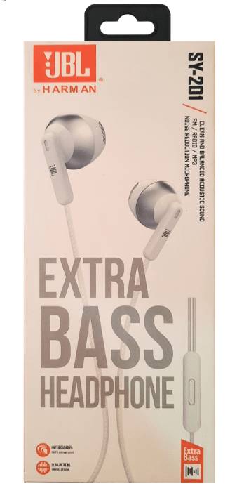 Auriculares con Cable Ficha 3,5mm SY-201 Blanco