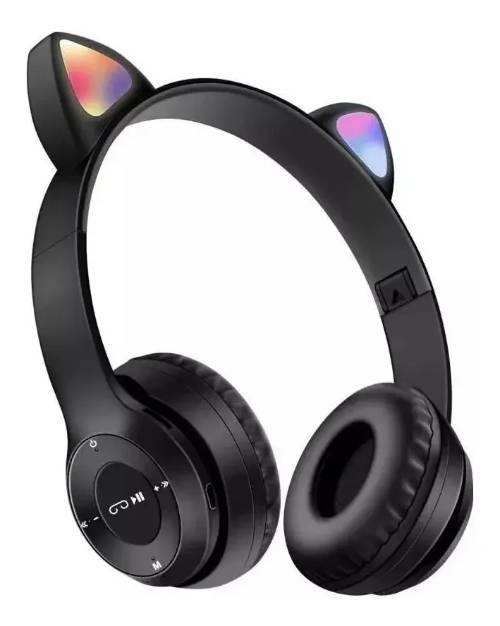 Auricular Vincha Bluetooth Orejas de Gatito M247 - Color Negro