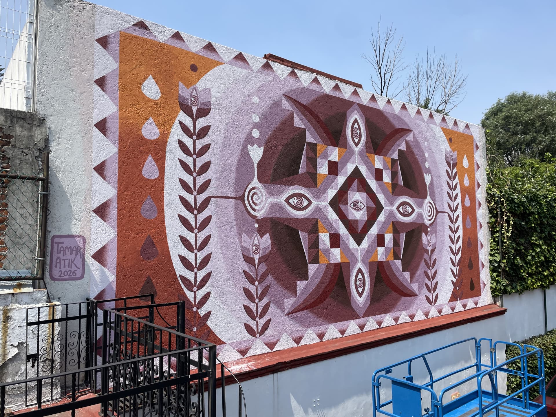 Geometric Rhythm on Brick and Ivy