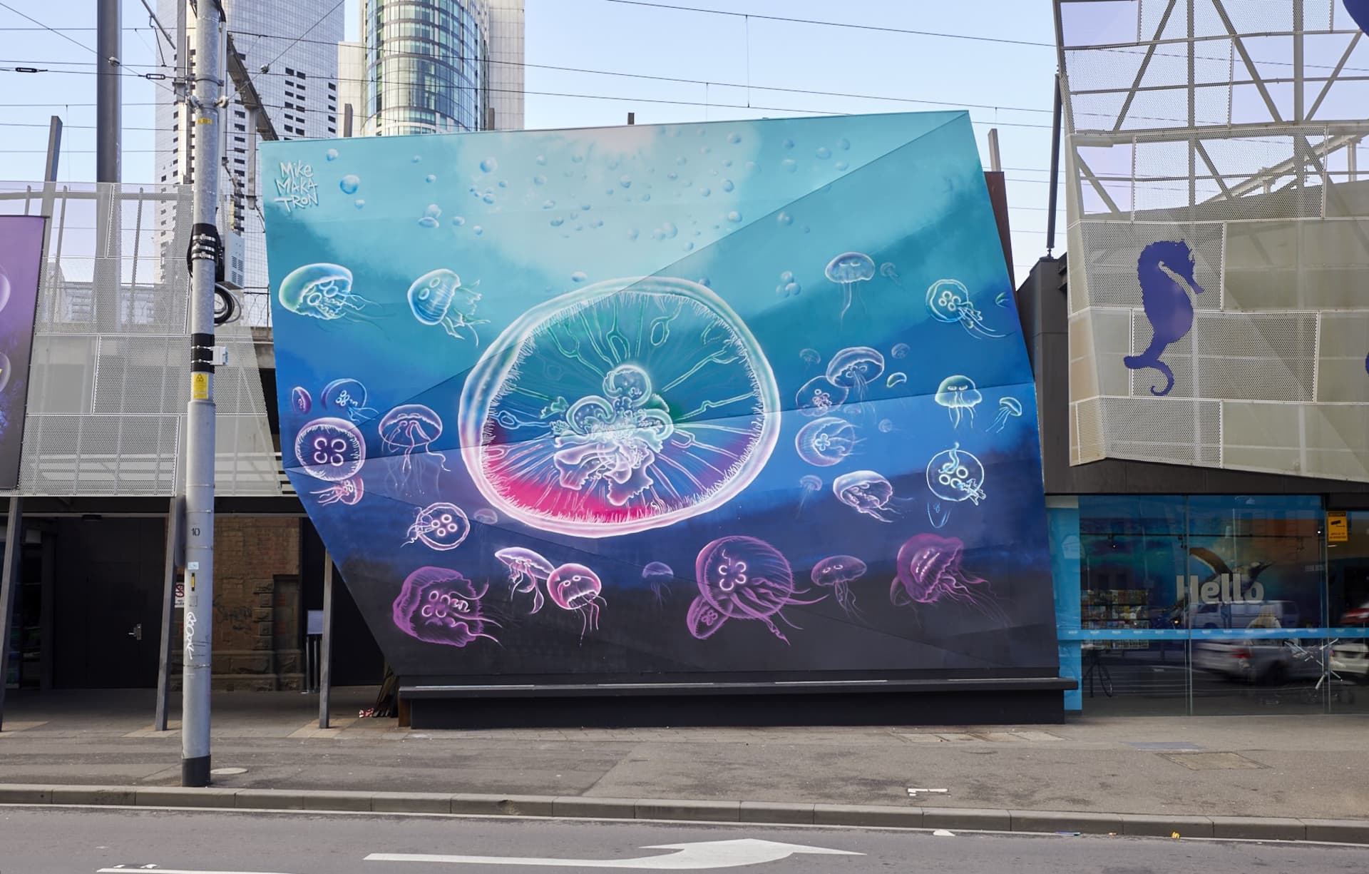 Ethereal Dance of Neon Jellyfish