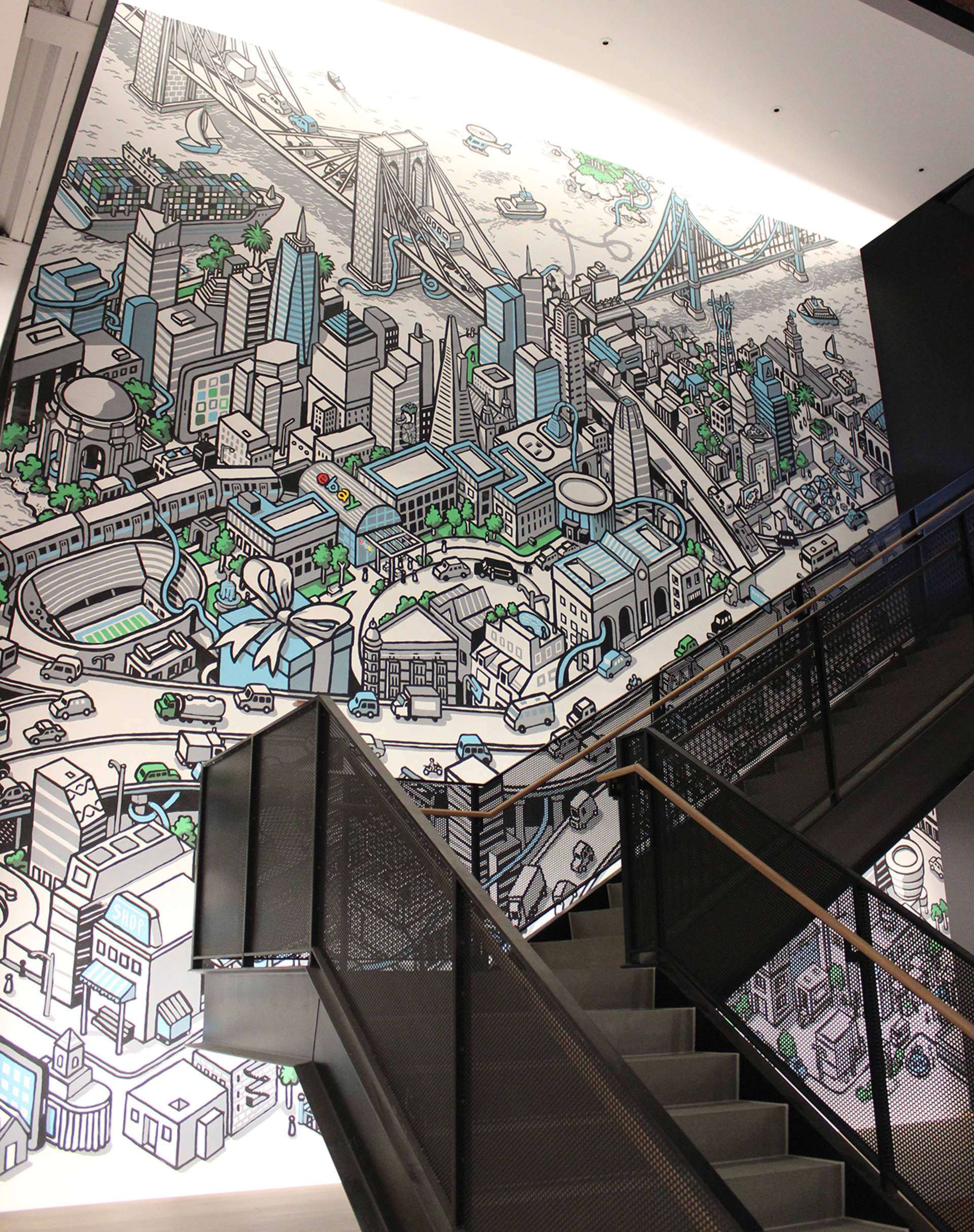 East Vs. West eBay Mural