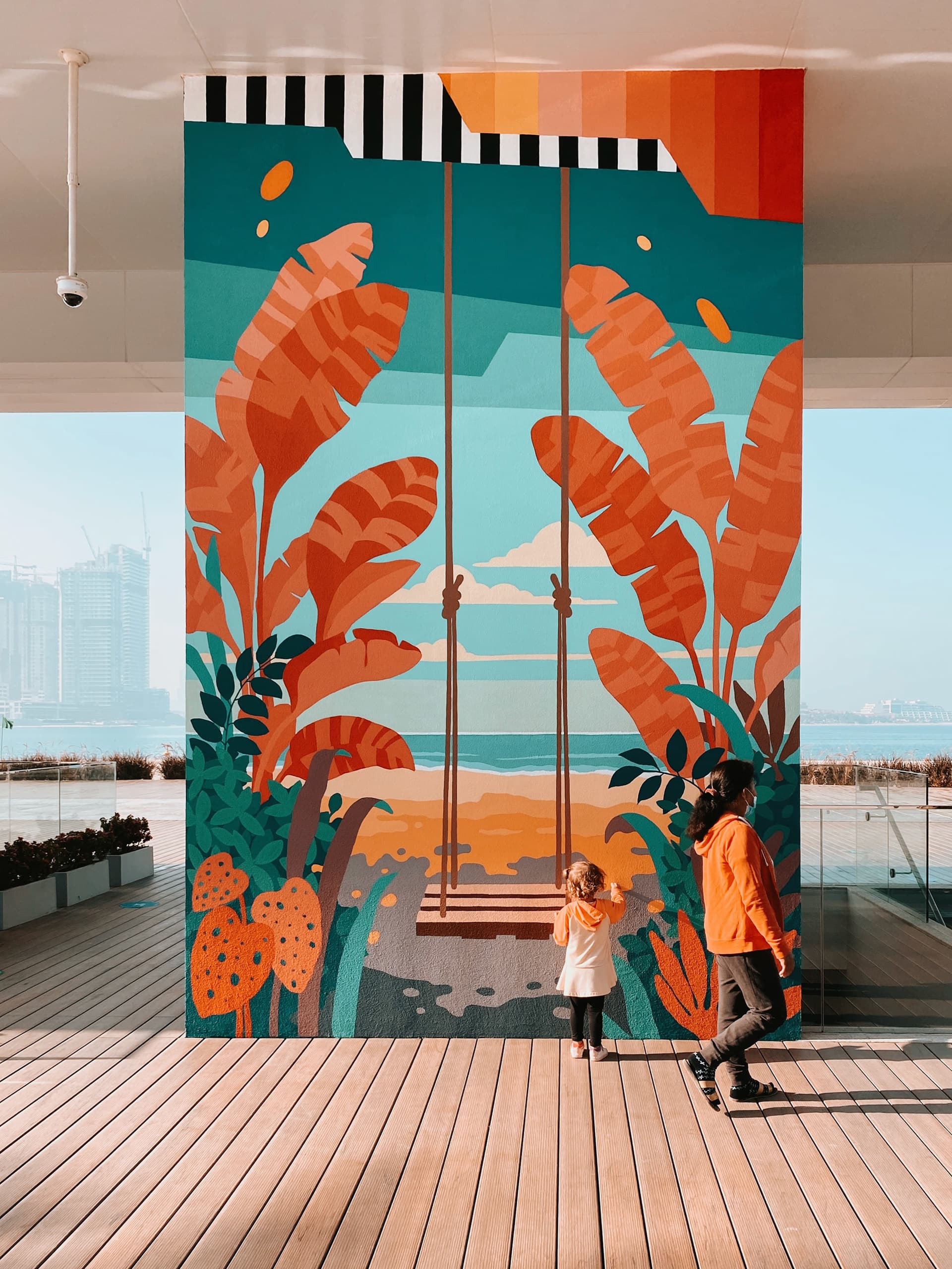Swinging into a Vibrant Coastal Dreamscape