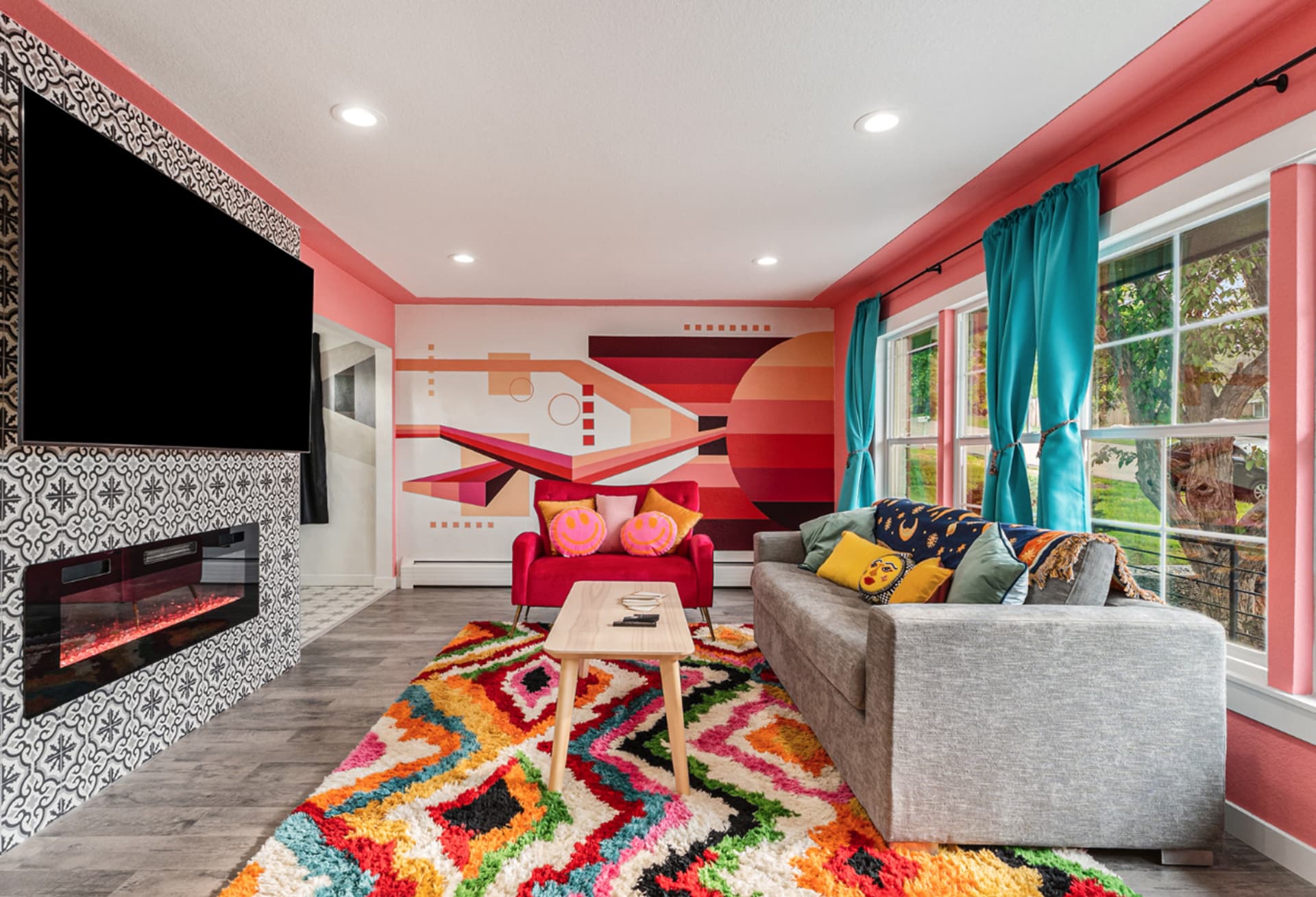 Geometric Harmony in Vibrant Color Play