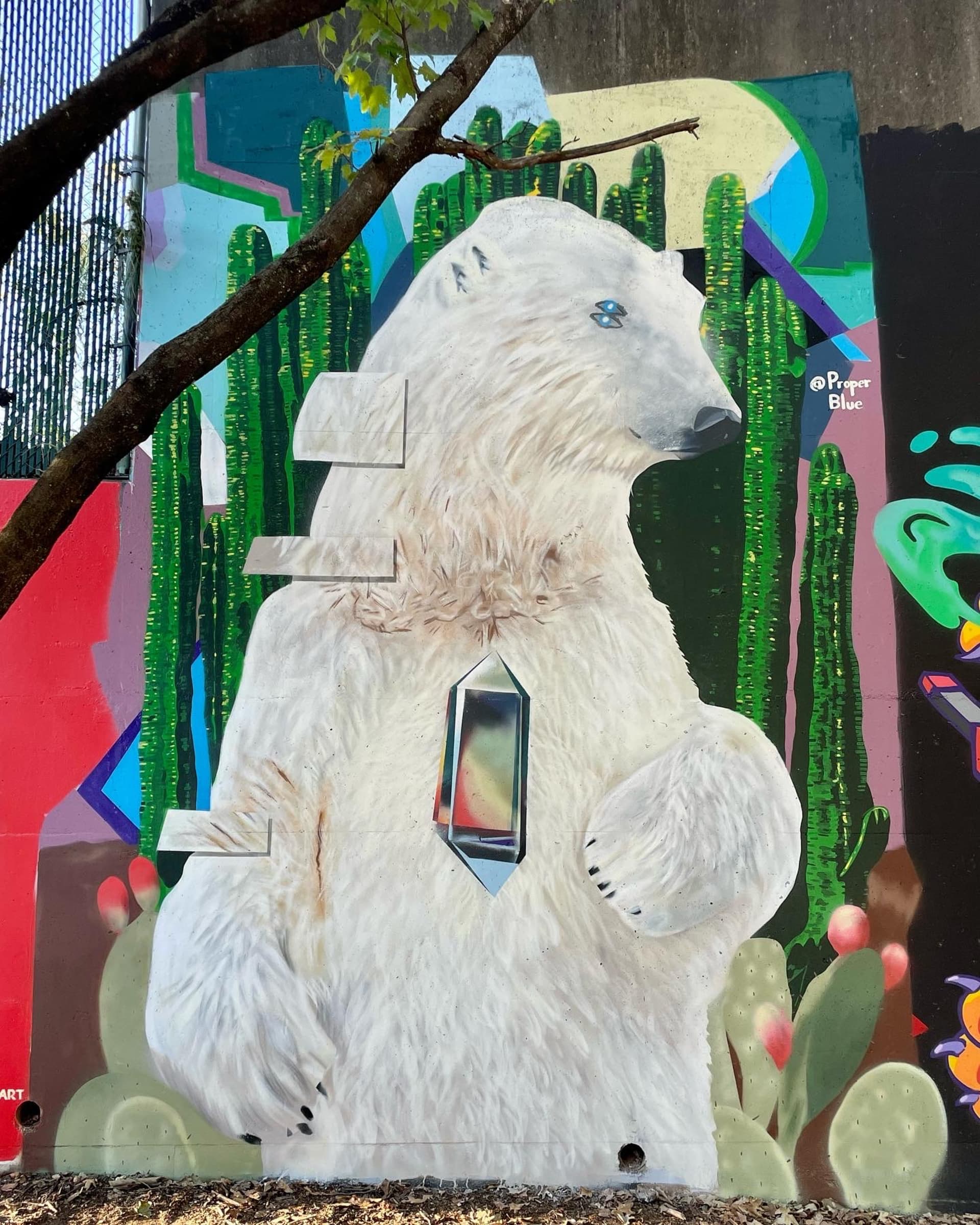 Crystal Bear in a Desert Dreamscape